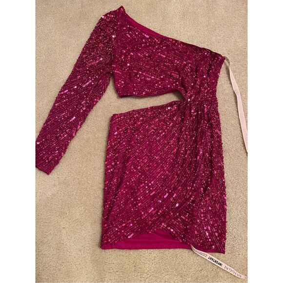 Ieena Duggal 24016 - One Sleeve Beaded Prom Dress NEW - Picture 4 of 9